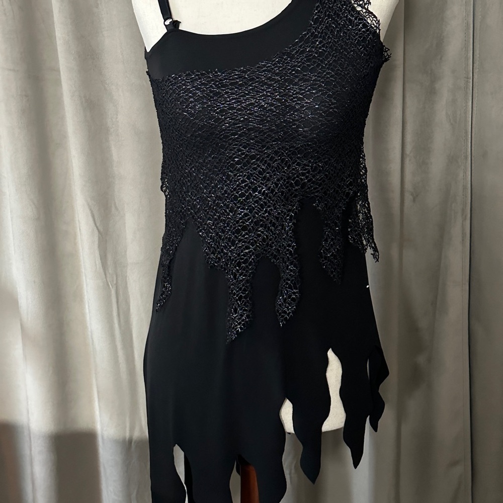 Elegant Black Asymmetrical Women's Dress